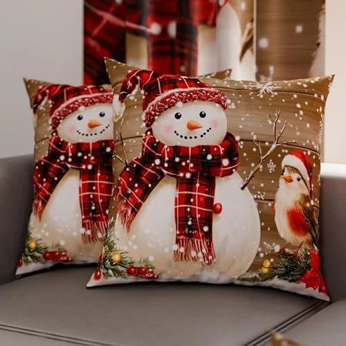 Offerta a tempo: PETTI Artigiani Italiani - Coppia di Federe Cuscino 50x50 cm in Microfibra, Federe Natalizie, Cuscini Arredo di Natale Camera da Letto, Divano, Salotto, Set 2 Fodere Copricuscino, Federa Xmas 10 - 46% da 14.90 € a 8.10 €