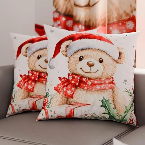 Offerta a tempo: PETTI Artigiani Italiani - Coppia di Federe Cuscino 50x50 cm in Microfibra, Federe Natalizie, Cuscini Arredo di Natale Camera da Letto, Divano, Salotto, Set 2 Fodere Copricuscino, Federa Xmas 16 - 55% da 14.90 € a 6.69 €