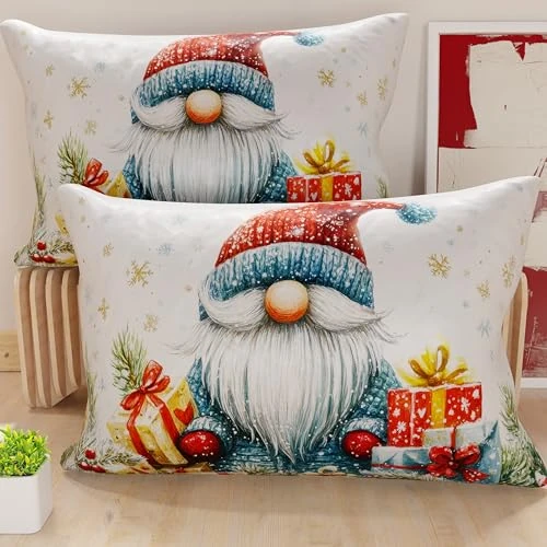 Zeitlich begrenztes Angebot: Petti Italian Artisans – Paar 50 x 80 cm Mikrofaser-Kissenbezüge, Weihnachtsdekor-Kissen für Schlafzimmer, Sofa, Wohnzimmer, 2er-Set Kissenbezüge, Weihnachts-Kissenbezug 14 von 22.90 € auf 7.36 € (67.86% Rabatt)