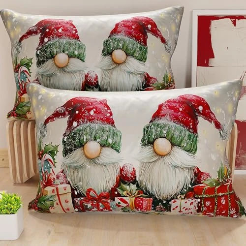Petti Italian Artisans – Paar 40 x 80 cm Mikrofaser-Kissenbezüge, Weihnachtsdekor-Kissen für Schlafzimmer, Sofa, Wohnzimmer, 2er-Set Kissenbezüge, Weihnachts-Kissenbezug 11