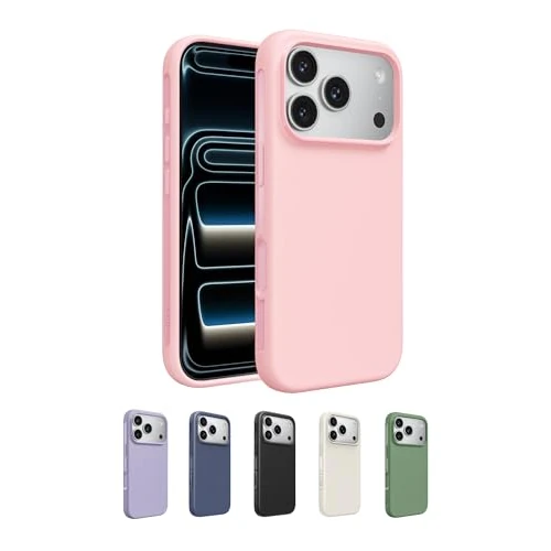 Belkin SheerForce Protect MagSafe compatible iPhone 17 Pro Hoesje, Dun, Krasbestendig, Antimicrobieel - Magnetisch Beschermhoesje, Transparant, Schokbestendig Beschermend iPhone Hoesje - Roze