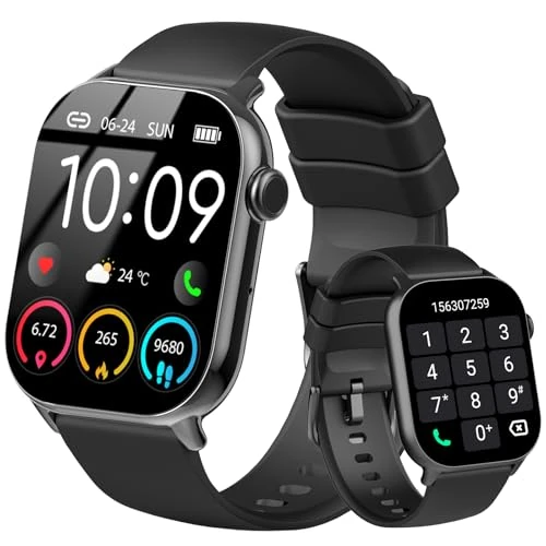 uaue Smartwatch voor dames en heren, HD smartwatch met bluetooth-oproepfunctie, sportmodus, fitnesstracker, 1