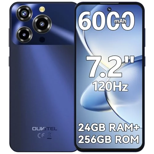 Limitiertes Angebot: OUKITEL C69 Smartphone Ohne Vertrag Android 15, Handy 7.2" 120Hz, 24GB + 256GB/1TB Handy Günstig, 6000mAh Simlockfreie Handys Ohne Vertrag, 64MP+8MP, Dual 4G SIM/NFC/Fingerabdruck/OTG von 169.99 EUR auf 144.49 EUR (Spare 15%)