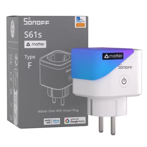 Oferta limitada: SONOFF S61s Tomada Inteligente WiFi 16A/3840W – Control Remoto & Voz, Medidor de Consumo Eléctrico, Temporizador, Compatible Matter con Alexa, Google y Apple Home de 10.16 € a 10.16 € (ahorro 0.00%)
