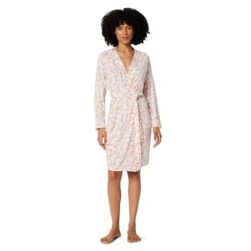 Offerta a tempo: Amazon Essentials Vestaglia Accappatoio in Misto Modal a Maniche Lunghe Donna, Guscio D'uovo Bianco Floreale, S - 0.00% da 21.83 € a 21.83 €
