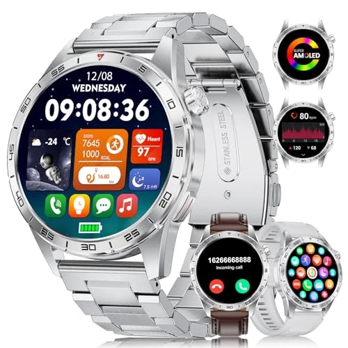 Oferta limitada: LIGE Reloj Inteligente Hombre Militar(3 Correas), 1.43" AMOLED Smartwatch con Llamadas Bluetooth, 400mAh, IP68 Impermeable, Pulsómetro, Sueño, Podómetro, 100+ Modos Deportivos para Android iOS de 89.99 EUR a 49.99 EUR (ahorro 44%)