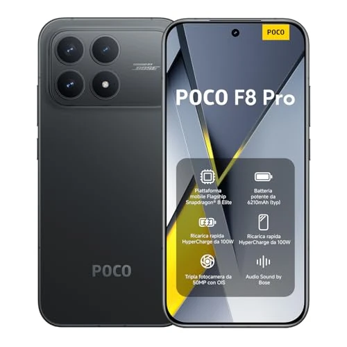 Tijdelijke aanbieding: Xiaomi POCO F8 Pro, Smartphone 12+256 GB, 6.59" 120Hz AMOLED Display, 50MP Triple Camera 60mm Telephoto, Sound by Bose, 6210mAh, Black, Warranty 2 years, Charger Not Included van 519.99 EUR naar 519.99 EUR (korting 0%)