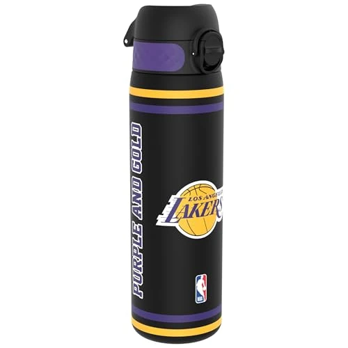 Limited offer: NBA Los Angeles Lakers Water Bottle, 500 ml/18 oz, Leak Proof, Easy to Open, Secure Lock, Dishwasher Safe, BPA Free, Hygienic Flip Cover, Carry Handle, Fits Cup Holders, Easy Clean, Carbon Neutral from 17.99 EUR to 14.59 EUR (save 19%)