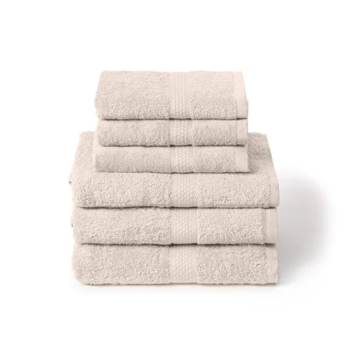 Caleffi Zestaw ręczników łazienkowych z gośćmi, 6 sztuk, składa się z 3 ręczników do twarzy 55 x 100 cm + 3 x ręcznik bidetowy 40 x 60 cm – 100% miękka i bardzo chłonna – prysznic, twarz i gościnność
