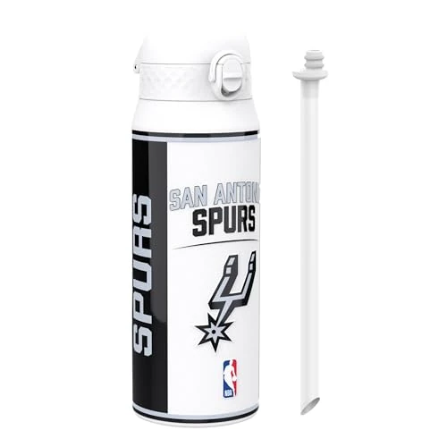 Limited-time offer: Ion8 NBA San Antonio Spurs Sports Thermal Water Bottle with Removable Straw, 750ml/24oz, Leak-proof Insulated Drinking Bottle, Easy to Open, Secure Lock, Dishwasher Safe, Flip Cover, Metal Bottle from 29.99 GBP to 18.01 GBP (save 40%)