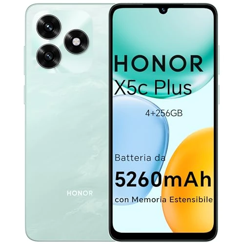 Offre limitee: Honor X5c Plus Smartphone Dual SIM NFC, 5260mAh Batterie, 4+256GB, 6.74 Pouces 90 Hzécran Confort Téléphone, Caméra 50 mégapixels, Android 15, MicroSD 1 to Extensible, Ocean Cyan de 109.90 EUR a 109.90 EUR (economie 0%)