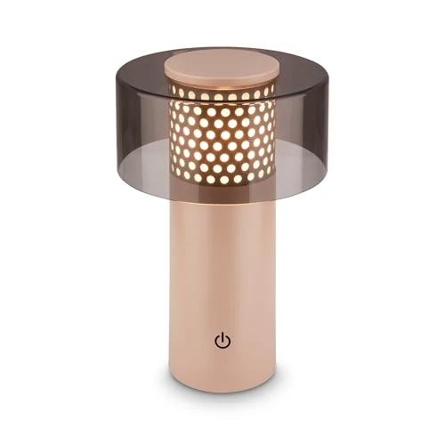 Offerta a tempo: BRILONER - Lampada da tavolo senza fili IP44 con touch, dimmerabile, luce bianca calda, lampada da scrivania senza fili, lampada da comodino ricaricabile, 13x20,5 cm, antracite-beige - 65% da 39.95 € a 14.10 €
