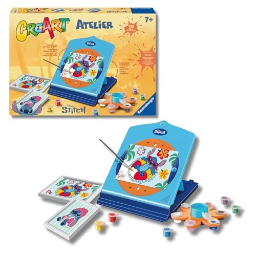 Offerta a tempo: Ravensburger CreArt Atelier: Stitch – Dipingere con i Numeri per Bambini 7+ Anni, Kit Pittura con Cavalletto Regolabile, Tutto Incluso, 2 Tavole, 2 Corince, Pennello e Colori, Idee Regalo Disney - 24% da 39.90 € a 30.41 €