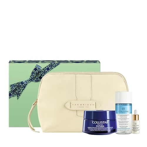 Offerta a tempo: Collistar Cofanetto Regalo Donna Futura con Crema Rivitalizzante Illuminante 50ml + Struccante Bifasico Occhi-Labbra 35ml + Gocce Magiche Protettive SPF50 5ml + Pochette The Bridge - 17% da 53.24 € a 44.40 €