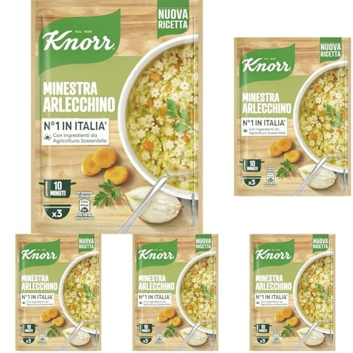 Offerta a tempo: Knorr Minestra Arlecchino, Piatti Pronti Knorr con Verdure da Agricoltura Sostenibile, Senza Coloranti, Senza Conservanti, Fonte di Proteine, Vegano, 84 g (Confezione da 5) - 28% da 8.95 € a 6.45 €