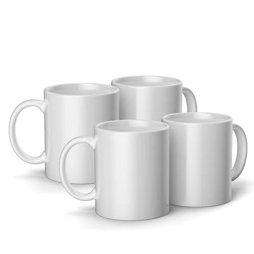 Limited-time offer: Cricut Ceramic Mug, White Coffee Cup Set, 340ml, Ideal for Gifting & DIY Projects, Microwave and Dishwasher Safe, Compatible with Cricut Mug Press™ and Infusible Ink™ - Pack of 4 Mugs from 97.99 £ to 6.49 £ (save 93.38%)