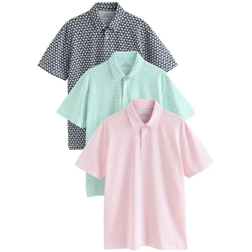 Oferta limitada: NEXT Hombres Pack de 3 Polos de Punto Motionflex de Manga Corta con Estampado Navy/Mint/Pink Geo M de 9.00 € a 9.00 € (ahorro 0.00%)