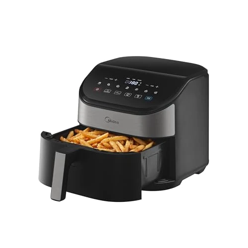 Offerta a tempo: Midea Friggitrice ad Aria 1500W 4.5L Cottura Rapida | HeatXpress Cottura Rapida, Cestello PFAS-Free Antiaderente, Lavabile in Lavastoviglie, Pannello Touch, Nero - 30% da 49.90 € a 34.80 €