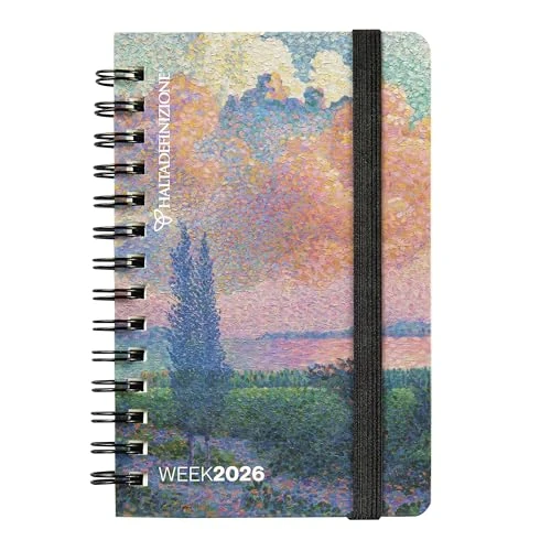 Offerta a tempo: HALTADEFINIZIONE - Agenda Settimanale 12 Mesi, Agenda 2026 con Copertina Stampata con un'Opera d'Arte, Chiusura ad Elastico, Doppio Segnalibro e 352 Pagine, 9x13h cm, Nuvola - 50% da 9.90 € a 4.91 €