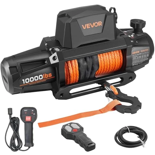 Offre limitée : VEVOR Treuil Électrique 12 V CC 4500 kg avec Corde Synthétique Φ 8,9 mm x 27,4 m, Télécommande sans Fil et Filaire, Étanchéité IP68, pour Remorquage SUV, Jeep, Remorque, Bateau, Véhicule Tout-terrain de 317.90 € à 198.90 € (37% de remise)