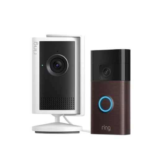 Ring Videocamera interna Plus (ultima generazione) con Videocitofono a batteria | Videocamera di sicurezza plug-in | Retinal 2K, zoom ottimizzato 4x,| Prova gratuita di 30 giorni del piano Ring Home