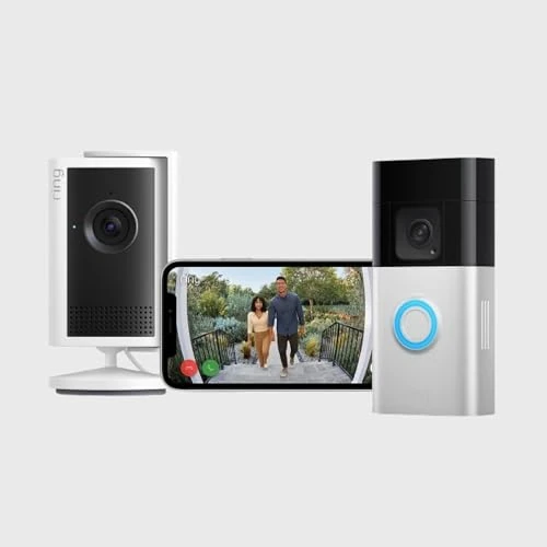 Zeitlich begrenztes Angebot: Ring Innenkamera Plus (neueste Generation) mit Akku-Videotürklingel Plus | Sicherheitskamera mit Netzstecker | Retinal 2K, 4-fach-Zoom | 30 Tage Gratiszeitraum für Ring Home-Abonnement von 209.98 € auf 69.99 € (67% Rabatt)
