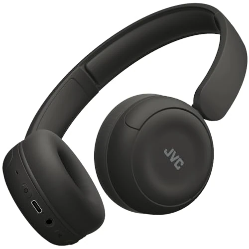 Offerta a tempo: JVC Cuffie wireless HA-S59W-B con batteria da 50 ore, cuscinetti auricolari morbidi, design pieghevole, Bluetooth 5.3, Multipoint, App -EQ e microfono, Nero opaco - 25% da 39.90 € a 29.99 €