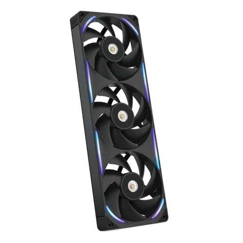 NZXT F360X Wentylator Wydajnościowy Jednorzędowy - 3x 120mm PWM RGB PC - Maks. przepływ powietrza & ciśnienie statyczne - Rama & łopatki LCP - Magnetyczne łożysko fluidalne - 30mm grubości - Czarny