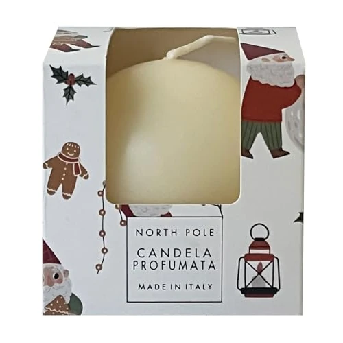 Świeca zapachowa kula - North Vanilla - Wosk wegański - kieszonkowy sezon bożonarodzeniowy - pomysł na prezent, wyprodukowano we Włoszech. Cereria Di Giorgio