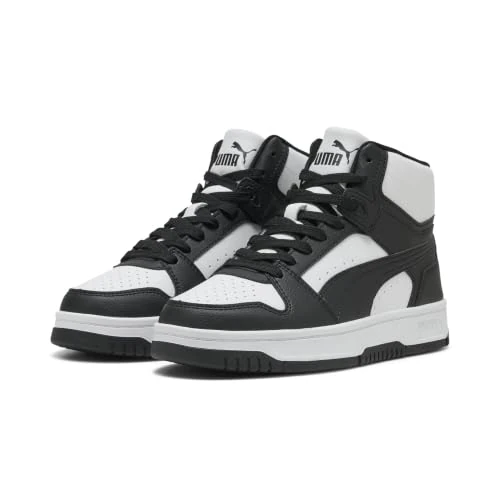 Offre limitée : Puma Baskets Rebound Slam Mid JrSneaker Unisexes pour Enfants, Puma White Puma Black, 4 UK de 53.76 € à 53.76 € (0.00% de remise)