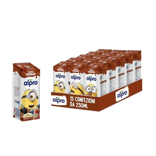 Offerta a tempo: Alpro Minions, Bevanda a base di Soia al Gusto Cioccolato, 100% Vegetale, con aggiunta di Calcio e Vitamine - 15 Confezioni da 250 ml - 6% da 17.85 € a 16.80 €