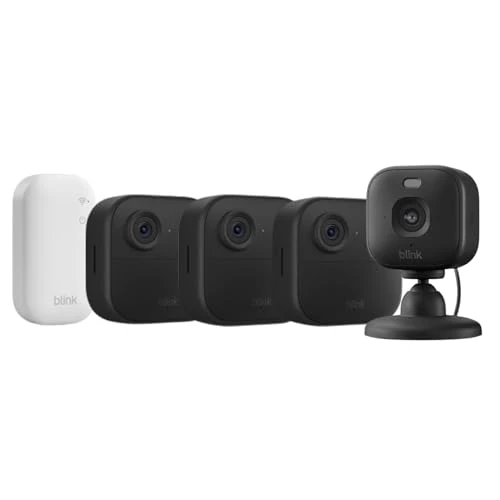 Offerta a tempo: Videocamera Blink Outdoor 4 + Videocamera Mini 2K+ Blink (Nero), Modulo di sincronizzazione di base incluso - 72% da 259.98 € a 71.99 €