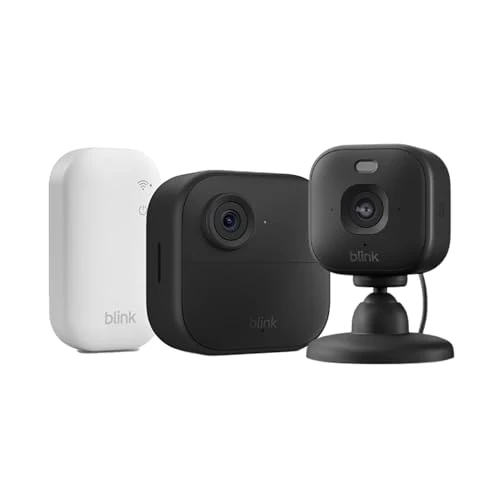 Zeitlich begrenztes Angebot: Blink-Kamera Outdoor 4 + Blink Mini 2K+ Schwarz (neueste Generation)| Kabellose intelligente HD-Sicherheitskamera, zwei Jahre Batterielaufzeit | 1-Kamera-System mit enthaltenem Sync Module Core | IP65 von 124.98 € auf 47.99 € 