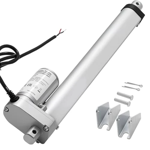 Offerta a tempo: VEVOR Attuatore Lineare 12V, Attuatore Lineare Impermeabile IP54 con Corsa 250 mm, 15 mm/s, Attuatori di Movimento 1000 N con Staffe di Montaggio per Scrivania Elevatrice, Poltrone Reclinabili - 32% da 36.90 € a 25.14 €