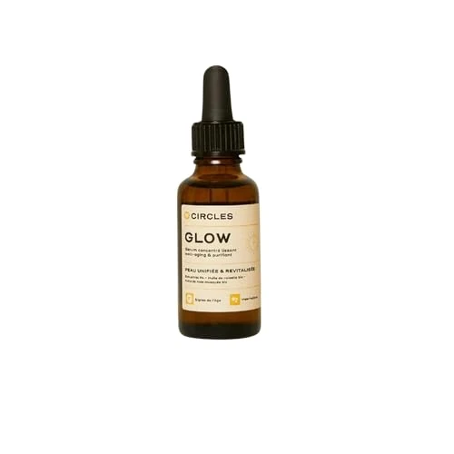 Circles GLOW – Siero Viso Anti-Imperfezioni e Anti-Età con Bakuchiol 1%, Olio di Nocciola Bio e Rosa Canina | Riduce Acne Ormonale, Pori Dilatati e Macchie | Pelle Luminosa e Uniforme | 30 ml