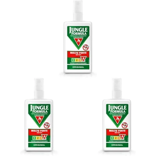 Jungle Formula Molto Forte Spray Repellente antizanzare - Fino a 9 ore di protezione - Zanzare, zecche, insetti aggressivi - Deet 50% - Condizioni estreme, viaggi tropicali e zone infestate - 75 ml