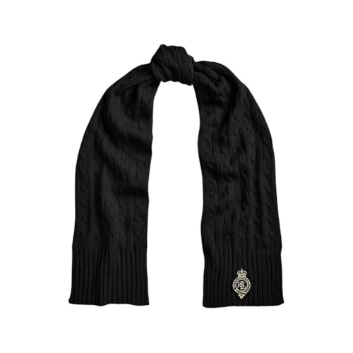 Offerta a tempo: Ralph Lauren CB CRST PTCH-SCARF 003 - BLACK One Size - 0.00% da 82.48 € a 82.48 €