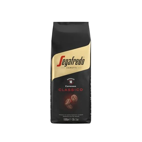 Segafredo Zanetti Café en grano Espresso Classico (envase de 1 kg) - Apto para cafetera moka - Intensidad alta, granos de café de tueste medio, notas de miel, caramelo, cacao y frutos secos (1 kg)