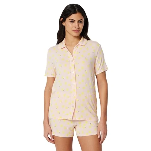 Offerta a tempo: Amazon Essentials x Sofia Grainge Set Pigiama Estivo a Maniche Corte Mommy and Me per Donne e Ragazze, Limone Rosa Chiaro, XS - 0.00% da 19.00 € a 19.00 €