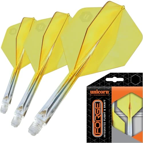Unicorn Forge - Alette e Alberi per Freccette integrati, Design 1 Pezzo per Un Perfetto Angolo di 90˚, polimero Leggero e Resistente, Forma Plus e Filettatura Standard 2BA, Stelo Medio 26 mm