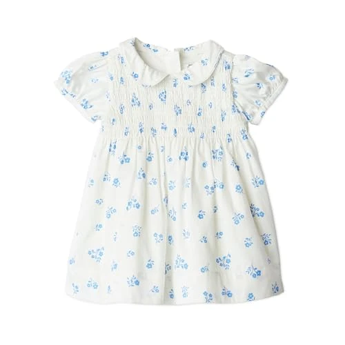 Offerta a tempo: Amazon Essentials x Sofia Grainge Abiti Mommy & Me in Raso di Cotone Bimba 0-24, Fiori Blu Avorio, 0-3 mesi - 29% da 26.35 € a 18.80 €