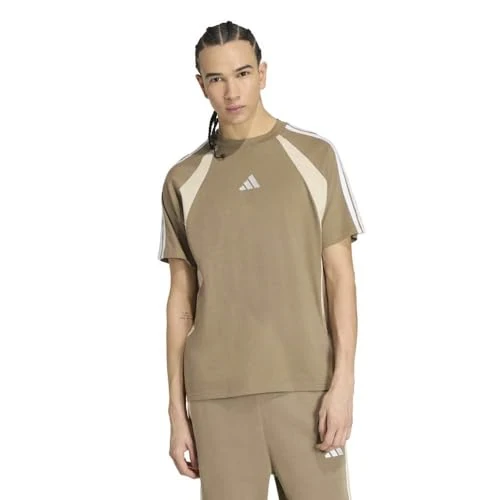 Oferta limitada: adidas Hombre Seasonal Essentials Colorblock Shirt, Khaki Six/Crystal Linen/Off White, XS de 31.99 € a 31.99 € (ahorro 0.00%)