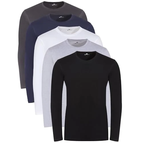 Limited offer: Lower East Long-Sleeved Men's Shirts, 100% Cotton, Crew Neck (Pack of 5) from 44.99 EUR to 35.99 EUR (save 20%)