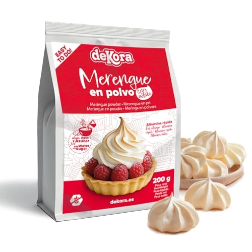 Offerta a tempo: dekora Albume d’Uovo in Polvere per Meringa 200 g, Preparato per Torte, Dolci e Pasticceria Dessert Fatti in Casa, Senza Glutine, Senza Lattosio - 38% da 16.99 € a 10.45 €