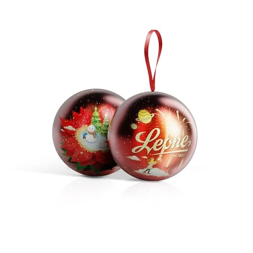 Offerta a tempo: Leone dal 1857 Pastiglie Leone al Mandarino, Pallina in Latta Appendibile, Idea Regalo Natale, Colore Rosso, 1 x 27g - Dolci Scrigni Incantati - 0.00% da 9.90 € a 9.90 €