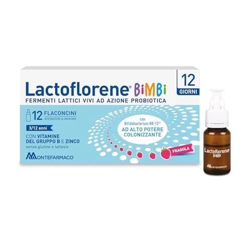 Offerta a tempo: Lactoflorene Plus Bimbi, Fermenti Lattici, Probiotici, Senza Glutine Senza Lattosio - Integratori Bambini con Probiotici, Zinco, Vitamina B per l’Equilibrio della Flora Intestinale (12 Flaconcini) - 22% da 13.79 € a 10.70 €