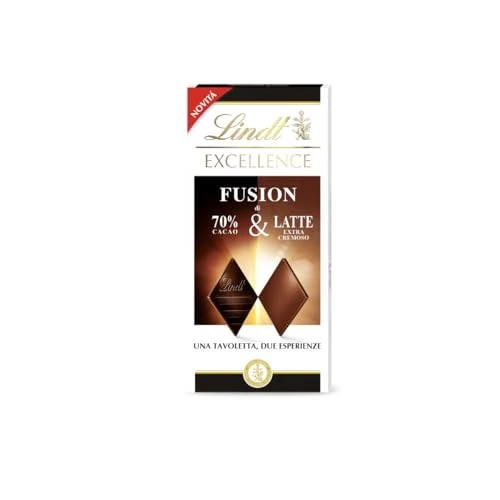 Offerta a tempo: Lindt EXCELLENCE FUSION tavoletta di cioccolato fondente 70% e latte - 38% da 4.79 € a 2.99 €