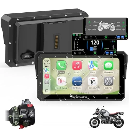 Zeitlich begrenztes Angebot: Carpuride W602BS Pro Carplay Bildschirm für BMW Motorrad, Nativ Wonder Wheel Kontrol & Datenauslesung, Kabellos CarPlay & Android Auto, 6,25" Wasserdichter Touchscreen, OTA/Dual Bluetooth/Sprechanlage von 359.99 € auf 305.99 €