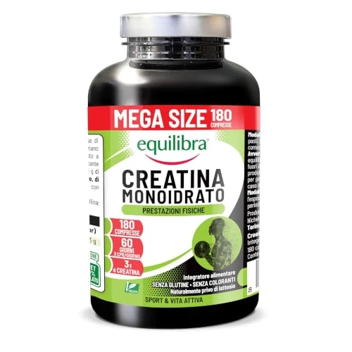 Offerta a tempo: Equilibra Creatina Monoidrato 3000mg, 180 Compresse, Scorta 2 Mesi - 33% da 19.90 € a 13.33 €