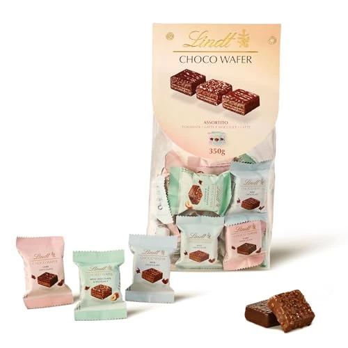 Offerta a tempo: Lindt Choco Wafer, Bag assortita di creazioni di wafer e cioccolato Lindt, confezionate singolarmente, Formato 350g. - 24% da 20.00 € a 15.20 €